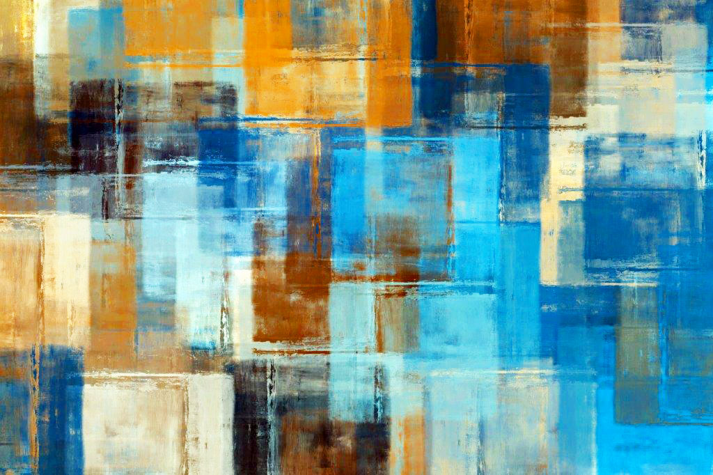 PXM006 Wall décor art oil on canvas abstact blur brown orange tones